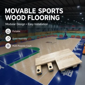 FIBA Approved Portable Indoor Synthetic Wood Basketball Court Flooring Tiles