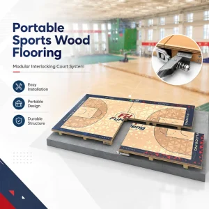 FIBA Approved Sports Wood Floor Choice National Stadiums with Shock Absorption Professional Interlocking Basketball Wood Floor