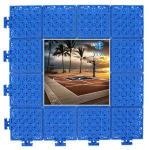 FIBA-Certified Heavy-Duty Interlocking Plastic Basketball Court Flooring Tiles, Shock-Absorbing
