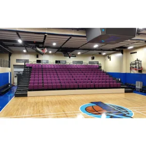 FIBA Level 1 Flooring and 5000-Seat Retractable Bleachers for Stadiums and Multi-Purpose Arenas