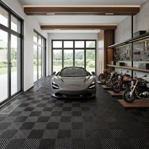 Factory 4040cm 1.8cm Heavy Duty Garage Flooring Tiles Interlock Waterproof Oil Resistant Modular Plastic Grid Floor