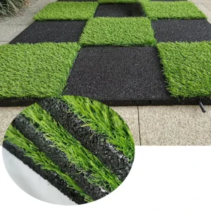 Factory Artificial Grass Turf Rubber Tile for Gym Anti-Vibration Grass Flooring for Leisure Facilities School Park