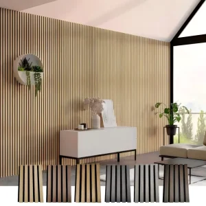 Factory Custom Akupanel Wooden Slat Acoustic Wall Panel Sound Absorbing Panel for Office Studio Hotel Interior Decoration