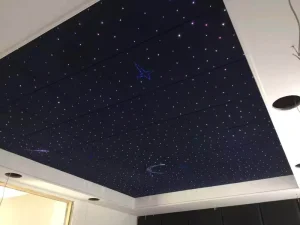 Factory Custom Printed Starry Sky Acoustic Ceiling Panel Polyester Fiber Soundproof Tiles for KTV Cinema