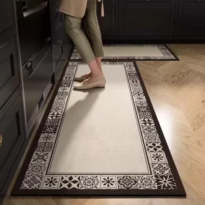 Factory Customizable Modern Kitchen Rug Diatom Mud Mat Non-Slip Cushioned Rubber Washable Stain-Resistant 2.5mm Thick