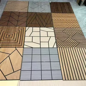 Factory Direct Akupanel Wood Slat Acoustic Panel Black Polyester Felt Wooden Soundproof Wall Cladding