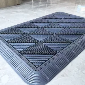 Factory Direct Handmade Flat-Weave EVA Brush Mat, High-Pile Puzzle Pattern, Anti-Skid PVC
