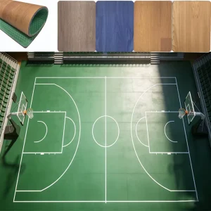 Factory Direct PVC Plastic Vinyl Flooring Roll Sports Flooring Basketball Court Specialized Shock Absorption Eco Friendly