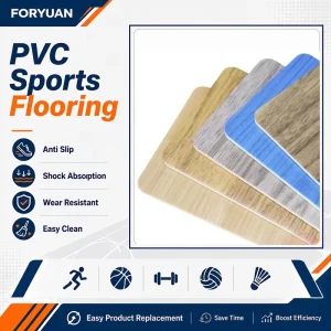 Factory Direct Rebound Vinyl PVC Sports Flooring Roll Anti Slip Durable Surface for Indoor Basketball Skating Court Use