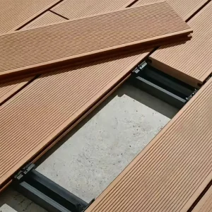 Factory Direct Solid WPC Decking Deep Wide Groove Straight Grain Interlocking Eco-Friendly Garden