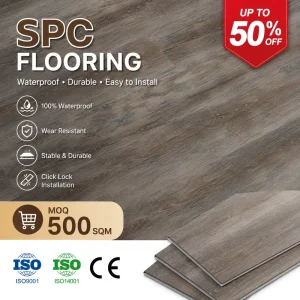 Factory Direct Waterproof PVC SPC Flooring Sound-Insulating Real Wood Grain 10mm 12mm Indoor