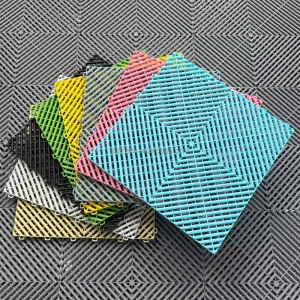 Factory Direct Wear-Resistant Waterproof Garage Floor Tile Borders Modern 3D Graphic Design PP Plastic