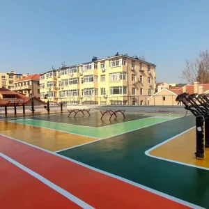Factory Directly Fireproof Silicone High Density Indoor Sport Floor Basketball Tennis Volleyball Court Surface Material