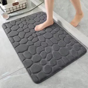 Factory Embossed Coral PVC Door Mat Water-Absorbing Bath Floor Mat Custom Shape Foam Bathroom Rug for Home or Hotel