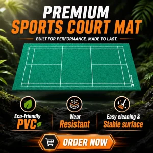 Factory Indoor PVC Sports Flooring Roll Anti Slip Shock Absorbing Badminton Court Vinyl Mat for Gym Stadium