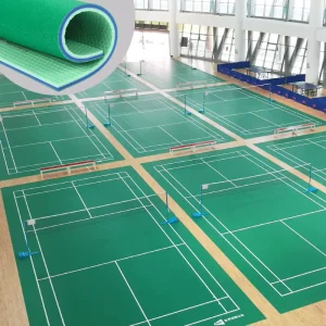 Factory Manufacturer Indoor and Outdoor Badminton and Pickleball Court Flooring Durable Vinyl Rubber Mat