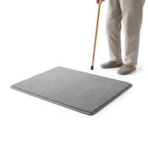 Factory OEM Embroidered Cotton Anti-Slip Mat with Non-Slip Rubber Backing Machine Washable Thin Bathroom Mat for Elderly