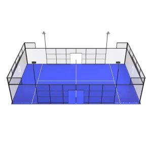 Factory Price New Design Padel Tennis Court LED Light Artificial Grass Metal Flooring Custom Size High Durability Panoramic