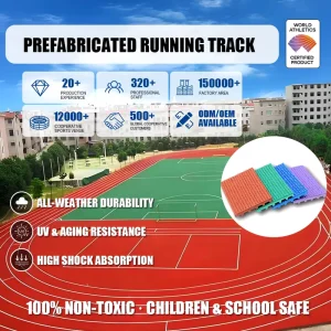 Factory Price Prefabricated Athletic Tracks Rubber Running Track Surface for Stadium and School Sports Flooring