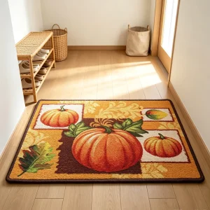 Factory Printed Flat Loop Pile Carpet Mat Edge Overlocked Washable Entry Door Mat for Home Kitchen Floor