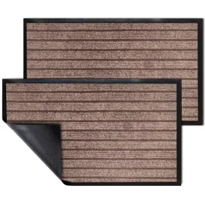 Factory Produce Ribbed Striped Outdoor PVC Polyester Entrance Mat Non-Slip