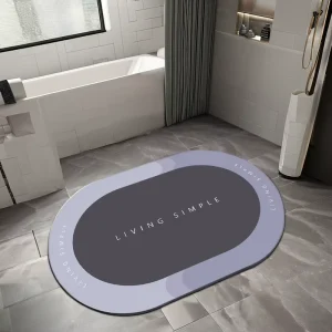 Factory Quick Drying Absorbent Non Slip Diatom Mud Oval Washable Bathroom Mat