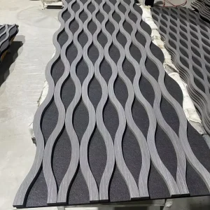 Factory S shaped Wave MDF Acoustic Slat Panel Sound Absorbing Wall Panel Custom Size Fireproof Decor Akupanel