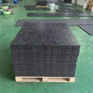 Factory Shock-Absorption Gym Flooring, 1M x 1M Fireproof Rubber Mat for CrossFit and Fitness