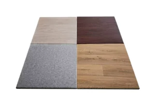 Factory Shock-Resistant PVC Wood Grain Rubber Floor Tiles for Office and Fitness