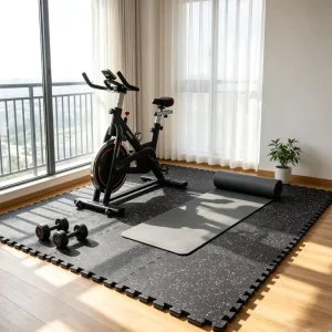 Factory Speckled EVA Patchwork Gym Floor Mats Black and White Puzzle Floor Mats