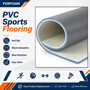Factory Supply Anti Slip PVC Sports Flooring Roll for Indoor Basketball Sports Center Facility Projects