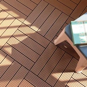 Factory Supply Interlocking WPC Wood-Plastic Composite Decking Tiles DIY