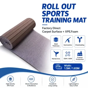 Factory Supply Roll-Out XPE Foam Gymnastics Flooring Mat Carpet for Cheerleading and Martial Arts Training Centers
