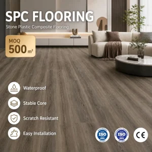 Factory Supply SPC Vinyl Flooring, High Gloss, 7mm/8mm/10mm, Indoor Use