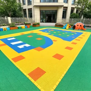 Fade-Resistant Shock-Absorbent Interlocking Sports Flooring Tiles for Kindergartens