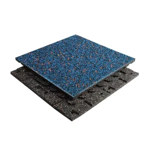Fadeless Shockproof Rubber Gym Floor Tile and Flooring Mat for Indoor Gyms or Playgrounds