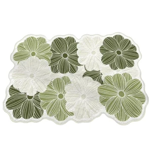 Faux Cashmere Floral Special-Shaped Bathroom Mat Non-Slip Water-Absorbent Stain-Resistant Modern Minimalist Rug