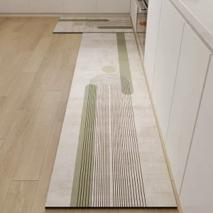 Faux Leather Eco-Friendly Washable Non-Slip Super Absorbent Oil-Proof Medium Thickness Kitchen Floor Mat Rug Runner