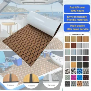 Faux Teak EVA Foam Yacht Decking Sheet Non-Slip Self-Adhesive UV-Resistant Waterproof Boat Deck Cover