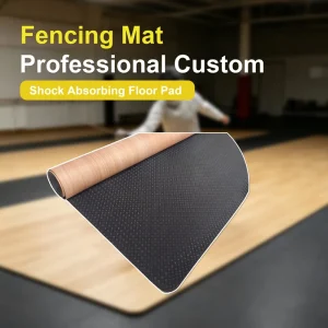 Fencing Mat with Polyester Foam and Silicone Base, Non-Slip Shock-Absorbing Floor Pad for Foil, Epee, and Sabre Training