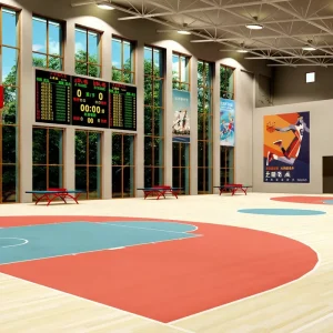 Wooden Sport Flooring Indoor Wood Color Sports Floor Used for Professional Large Gymnasium