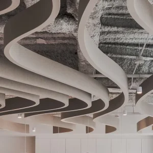 Fire Retardant Ceiling Acoustic Cotton Panels B Class for Nursery Sound Control and Open Office Space Noise Reduction Systems