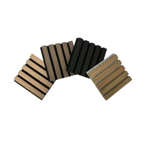 Fireproof Waterproof Wood Veneer Acoustic Slat Wall Panel for Interior Wall Decoration