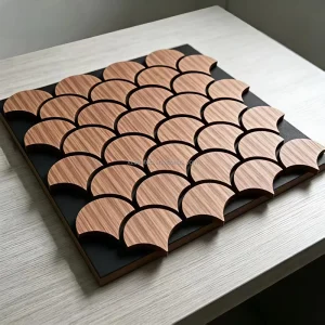 Fish Scale Wooden Acoustic Panel Sound Absorbing Decor Wood Wall Panel for Interior Wall Decoration