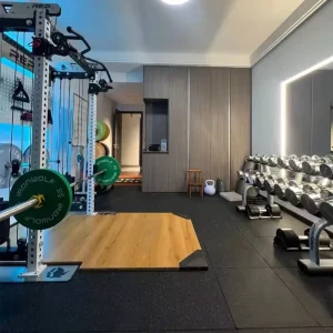 Fitness Indoor Eco Friendly Anti Shock Fireproof Gym Floor Tile Natural Rubber Mat EPDM Customizable Colors Black Blue Flooring