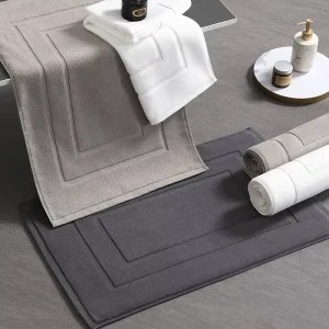 Five-Star Hotel Modern Bathroom 100% Cotton Thickened Absorbent Non-Slip Jacquard Floor Mat