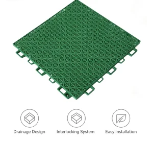 Flat Double Layer PP Modular Flooring Tiles Anti-Slip Interlocking for Outdoor Playground & Public Parks