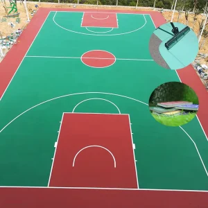 Flat Silicon PU Basketball Court Flooring 3-6mm Shock-Absorbing for Badminton and Volleyball Courts