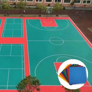 Flat Small Grid PP Modular Floor Tile 12mm Thick Waterproof Interlocking Flooring for Kindergarten Park Indoor Futsal Playground