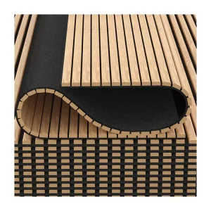 Flexible Wooden Slat Acoustic Panel Modern 3D Wood MDF Acoustic Wall Panel Curly Design Highly Effective Sound Absorption